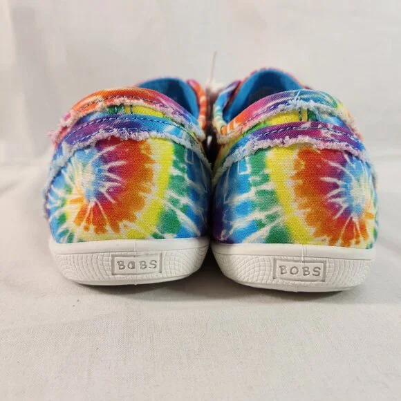 Skechers Bobs Youth Big Kids Size 6W Tie-Dye Sneakers Memory Foam Lace Up EUC - Picture 7 of 16